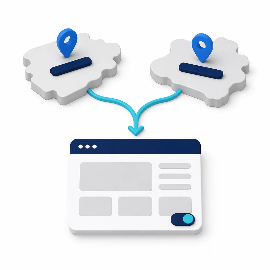 Deux territoires et deux adresses qui renvoient vers un site unique