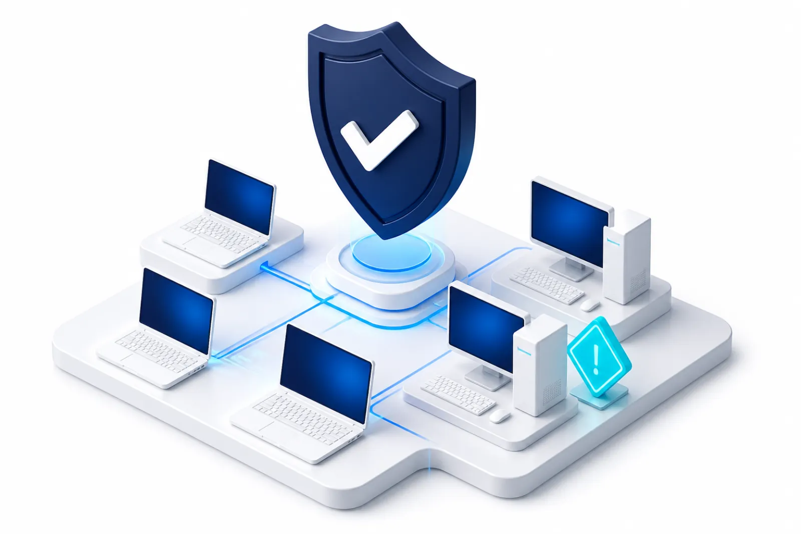 Bouclier de sécurité, postes d'entreprise et console d'alertes