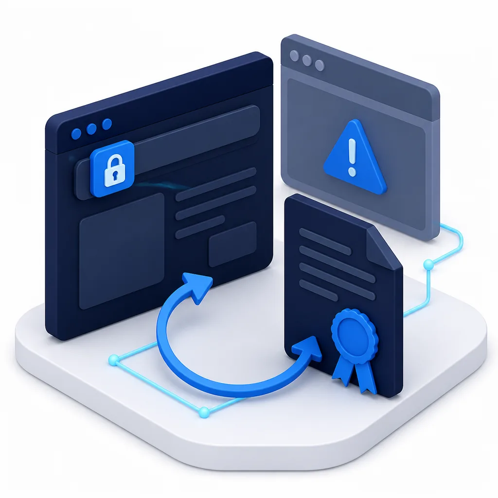 Certificat de site, date de validité et avertissement du navigateur